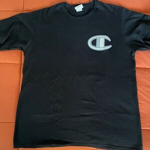 Champion Black T-Shirt with Embroidered Logo